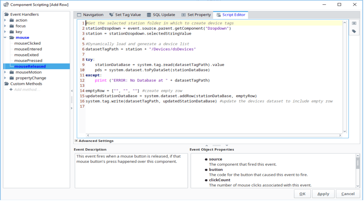 adding a power table in ignition