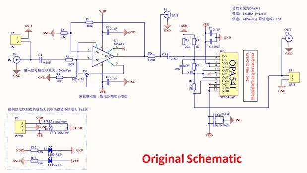 Original Chinese schematic of OPA541 module