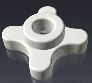 GIF of 3D valve model demonstrating EyeShot's automatic collision detection