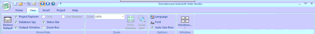 Screenshot of View Window in Wonderware Indosoft Web Studio