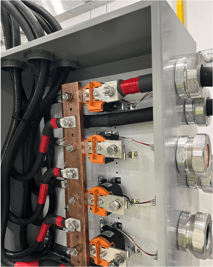 Figure 4. Image of MUX Panel bus bar and contactor infrastructure.