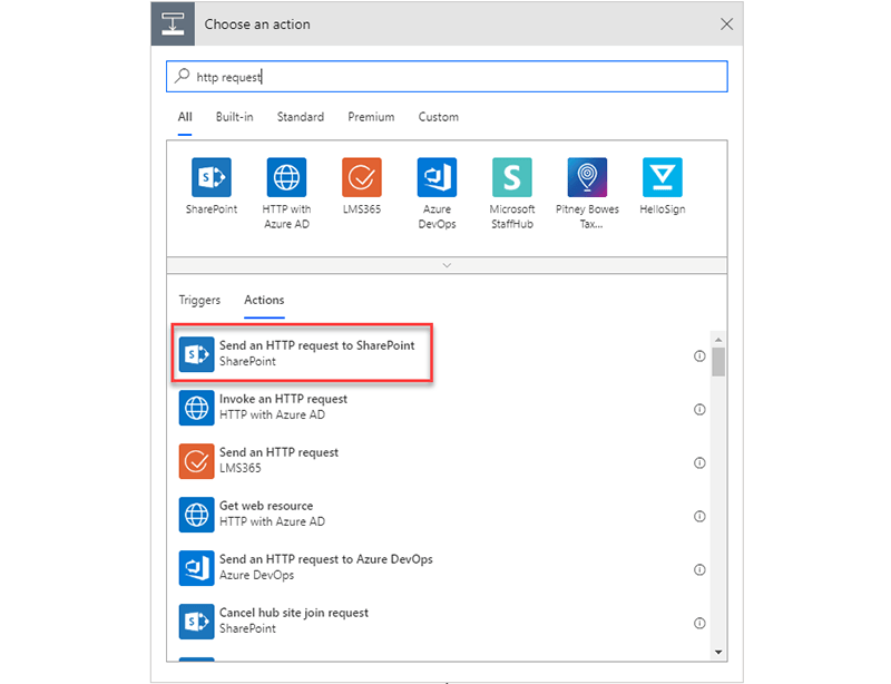 MS Flow HTTP request