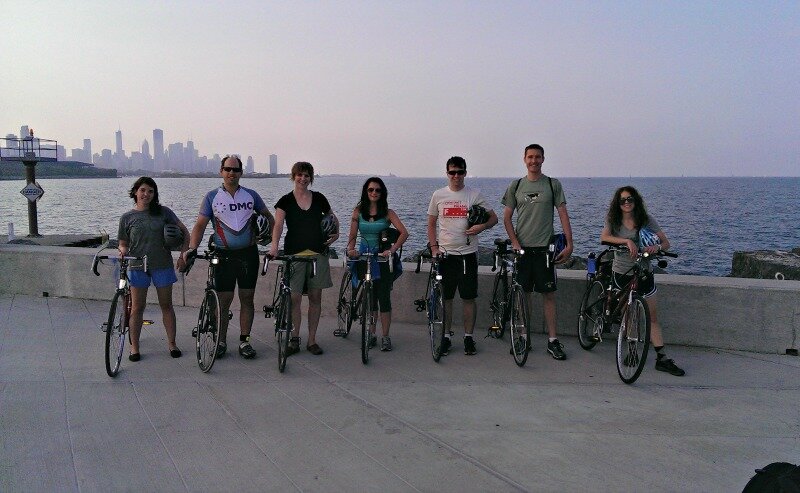 DMC Chicago bikes along Lake Shore Drive to catch a great photo by Lake Michigan.