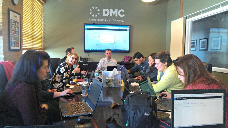 DMC Chicago's Administrative Team learns to use OneDrive with Director of Consulting Services Rick Rietz.