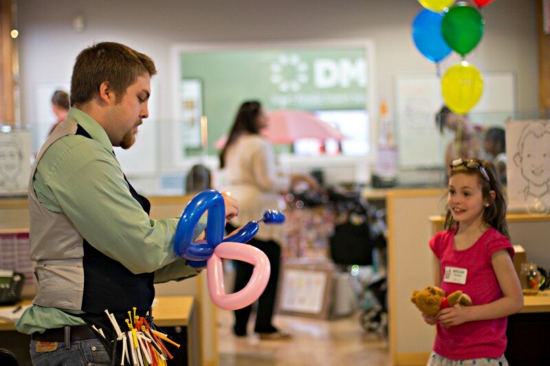 Kids enjoyed the balloon twister, juggler and plate spinner.