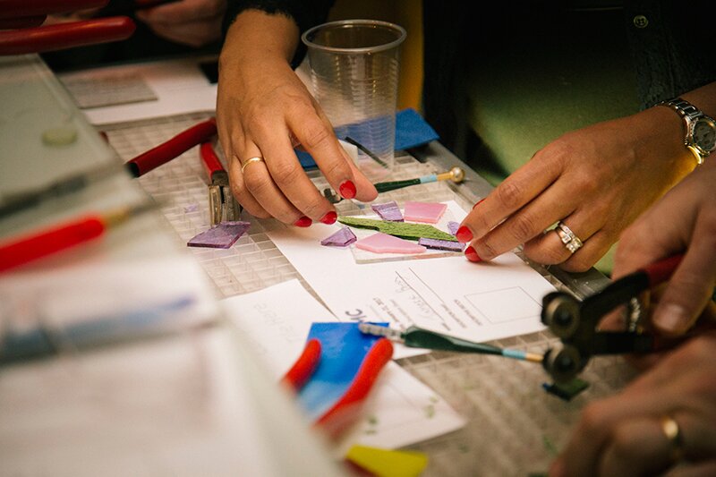 Fusing bar at Chicago's Ignite Glass Studio