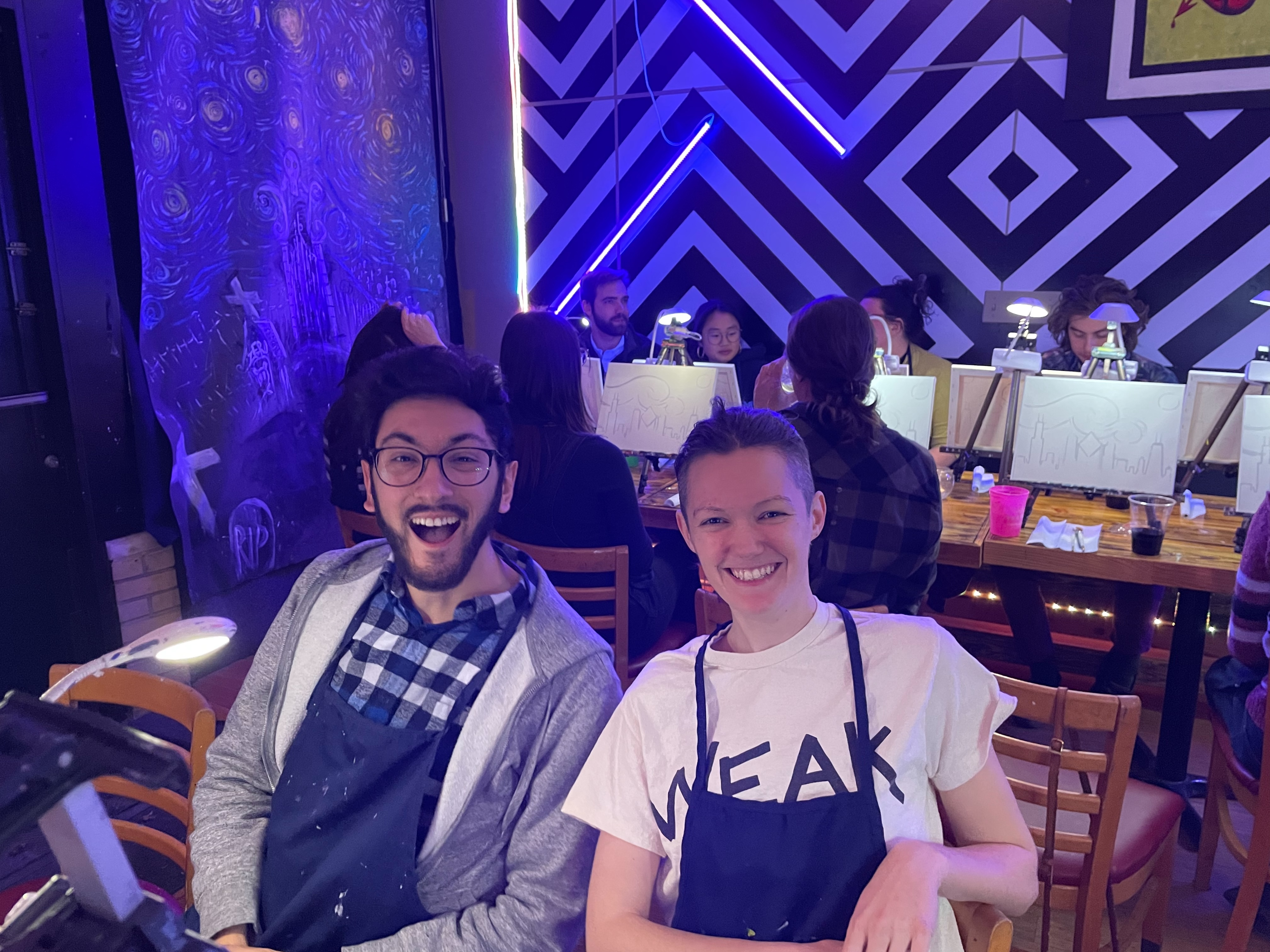 Brandon and Emily at Paint & Sip