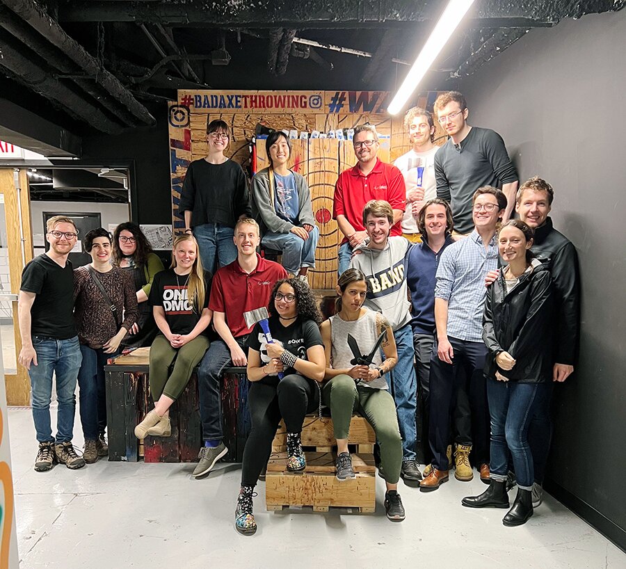 DMC axe throwing group photo