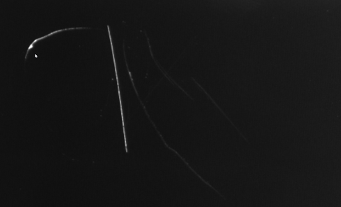 Illuminated scratches on the screen.