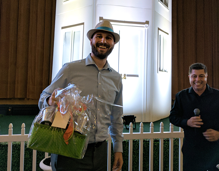 Photo of DMC's John Sullivan receiving the prize for the Derby Connect Event contest.