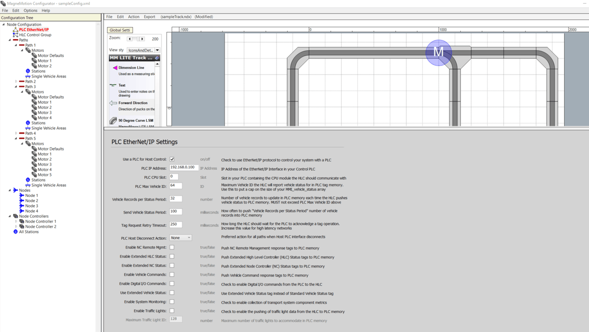 Screenshot of MagneMotion UI