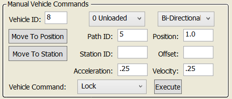 MagneMotion Manual Vehicle Commands