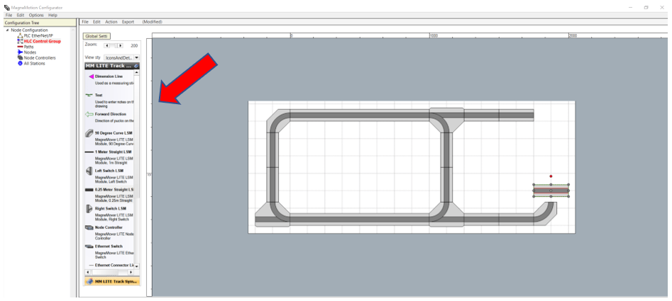 Magnemotion track layout screenshot