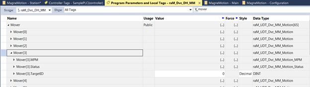 MagneMotion Program Parameters and Local Tags
