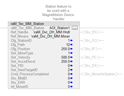 Station features in MagneMotion