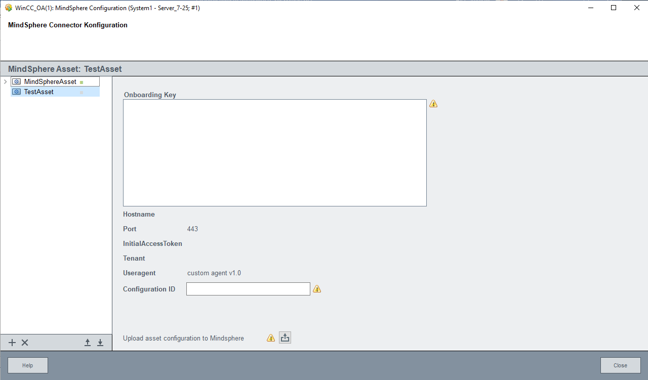 The MindSphere Configuration menu allows you to organize you data structure to meet the needs of your SCADA, IoT, or other types of applications