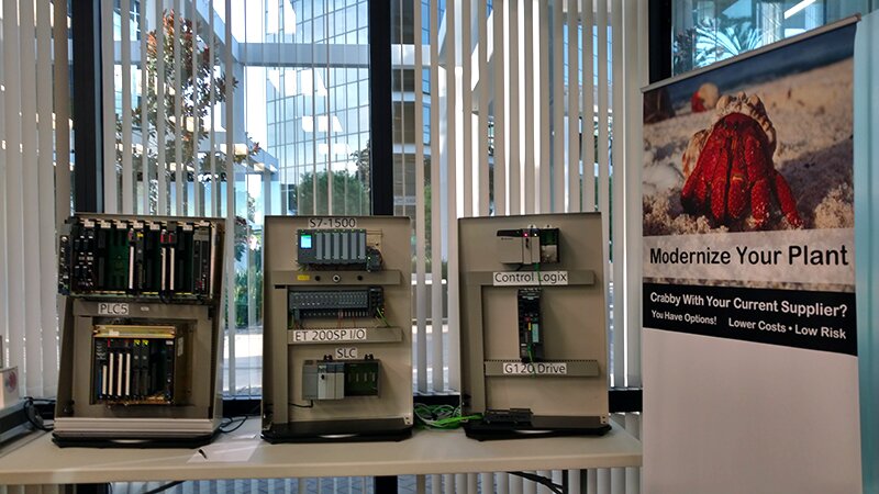 Booth image from E&M Road Show 2016 - Siemens and Allen-Bradley PLCs