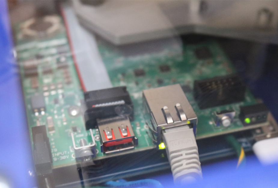 DMC Tilt Table Demo custom circuit board programmed in LabVIEW.
