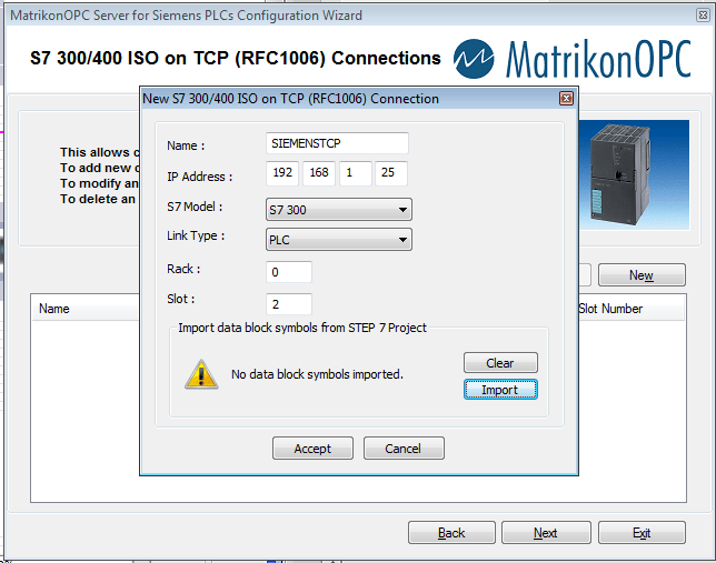 Setting up a new S7 300/400 ISO on TCP Connections