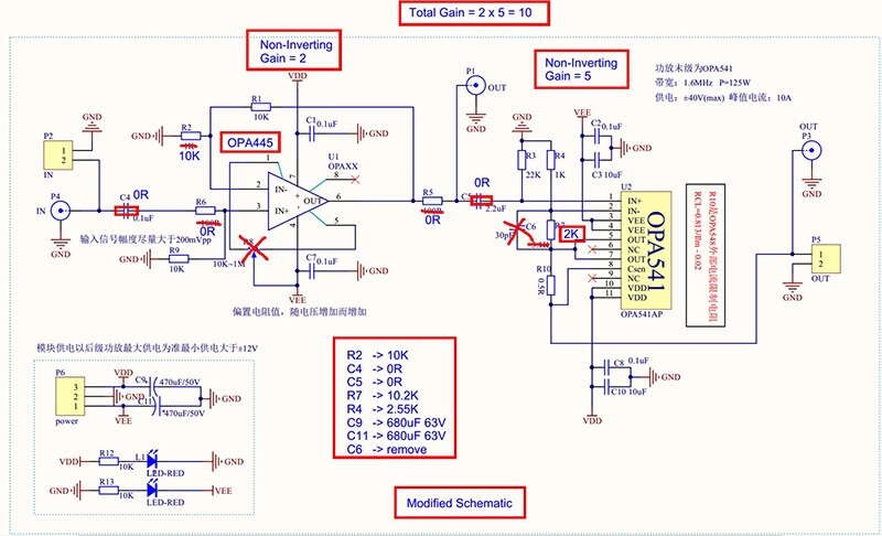 DIY Function Generator Amplifier Schematic