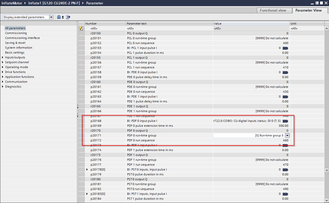 Off delay timer parameters