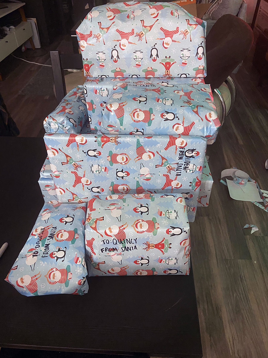 Wrapped gifts for Operation Santa