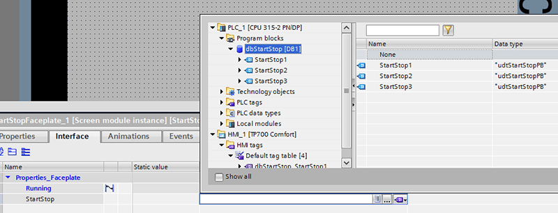 Mapping the Faceplate's Interface to the PLC.