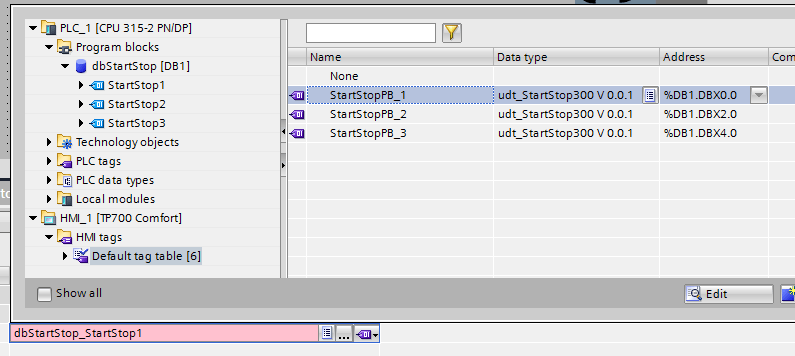 Ensure that you are entering the absolute addresses of the data in the datablock for each HMI tag.