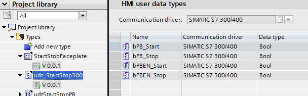 Creating a new datatype to udtStartStop with a different name (udt_StartStop300) helped.