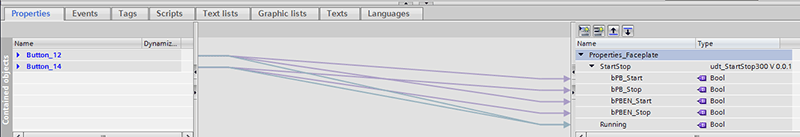 Adding connections to the Start-Stop control.