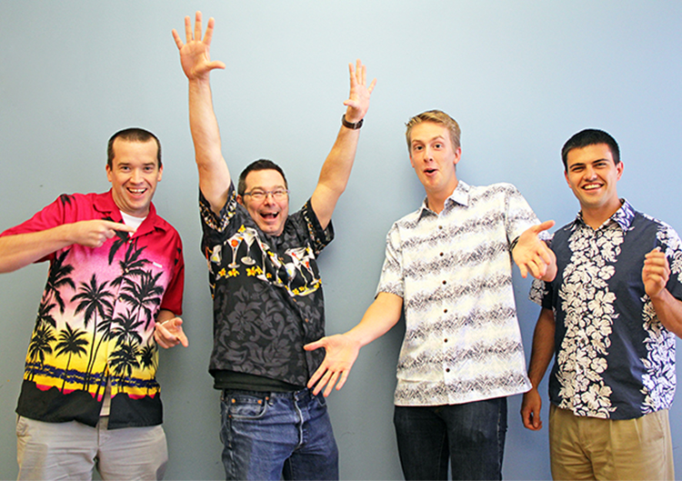 Pete, Leon, Carl and Jason for Hawaiian Shirt Friday.