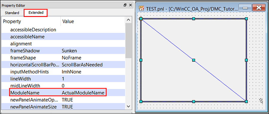 Embedded Modules located under the Standard properties tab