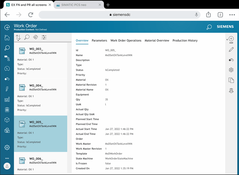 Work order overview