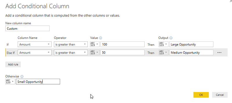 conditional column POwer Bi