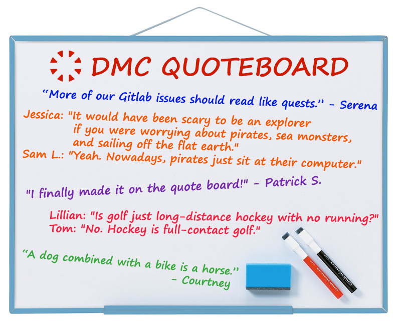 DMC's quote board for March 2019