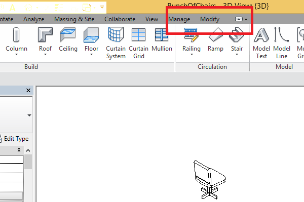 Where the add-ins menu tab should appear in Revit