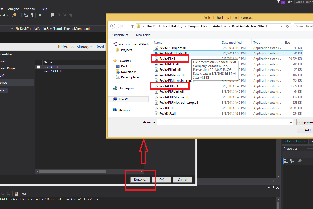 Adding references to RevitAPI.dll and RevitAPIUI.dll