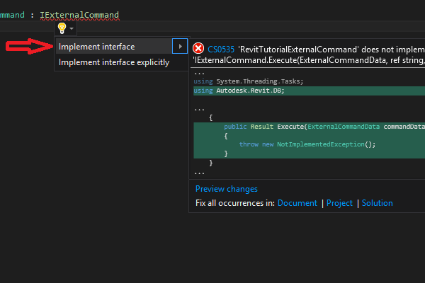 Implementing the Revit API IExternalCommand interface