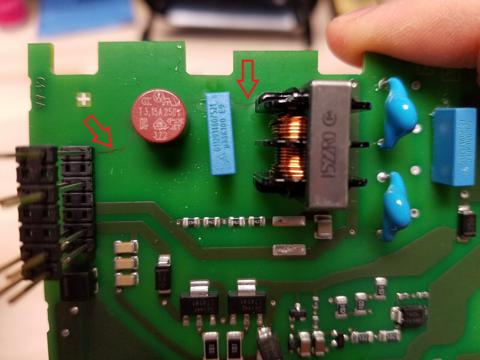 PCB burn marks