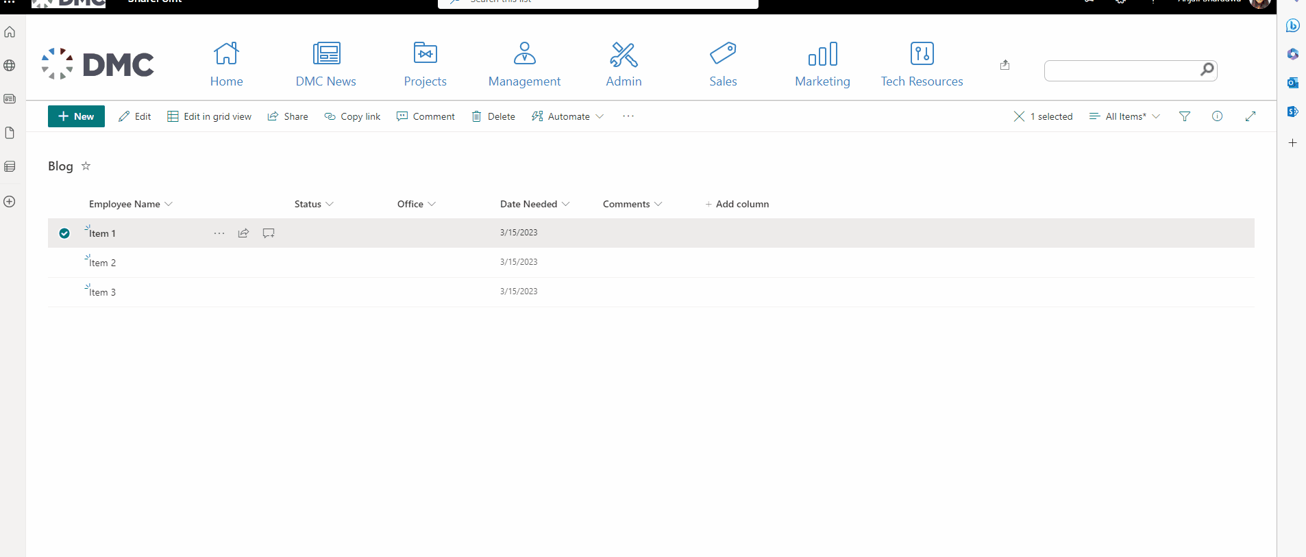 SharePoint Adding comments
