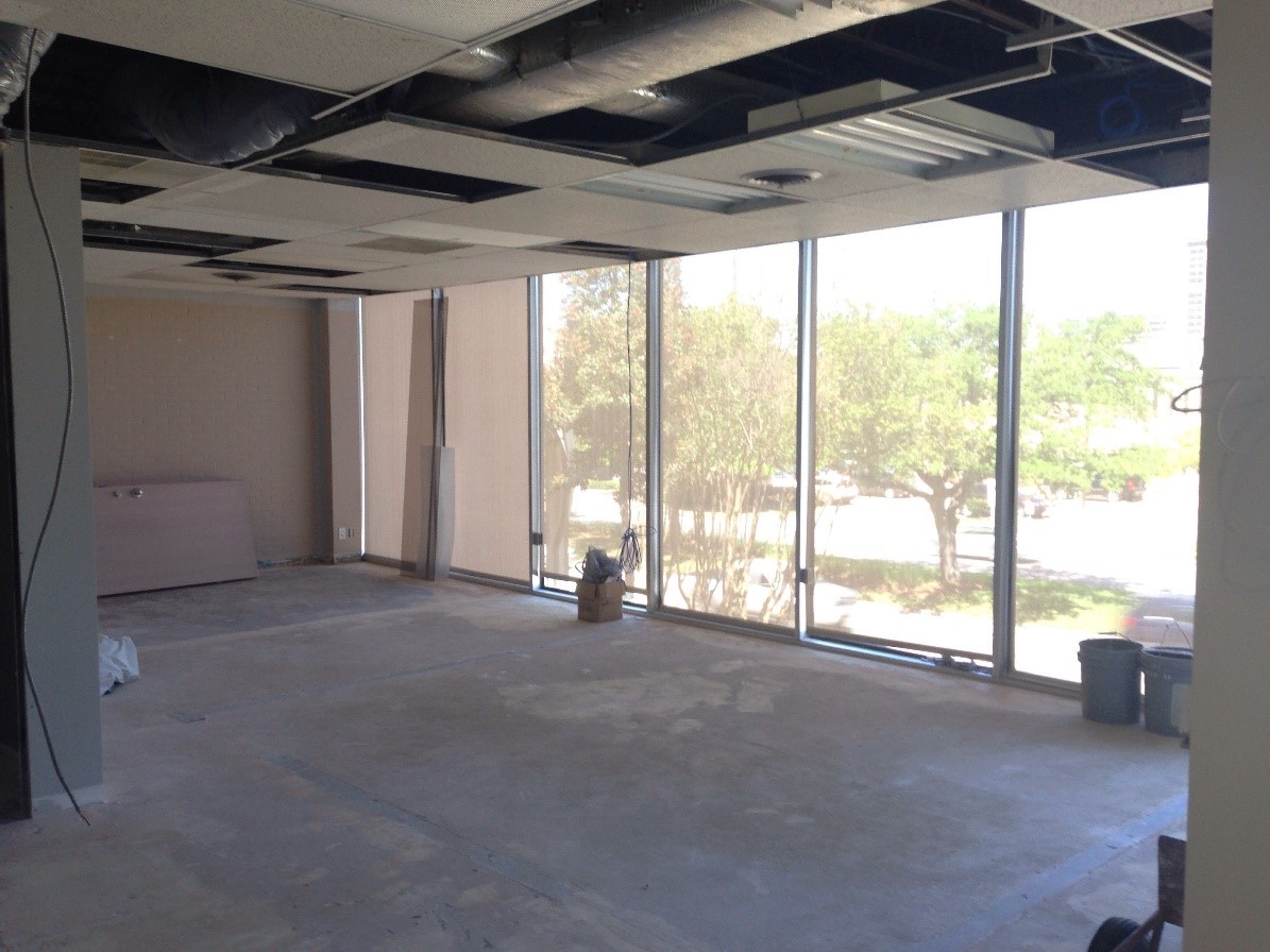 Photo of second work space, currently under construction.
