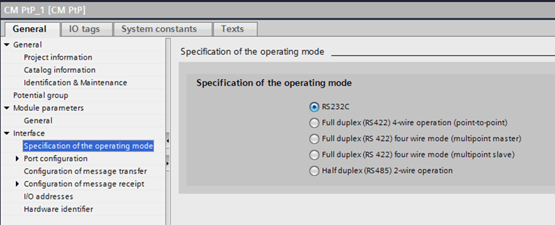 Select a communication protocol