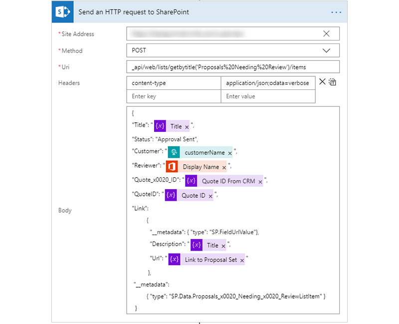 Send HTTP request to SharePoint