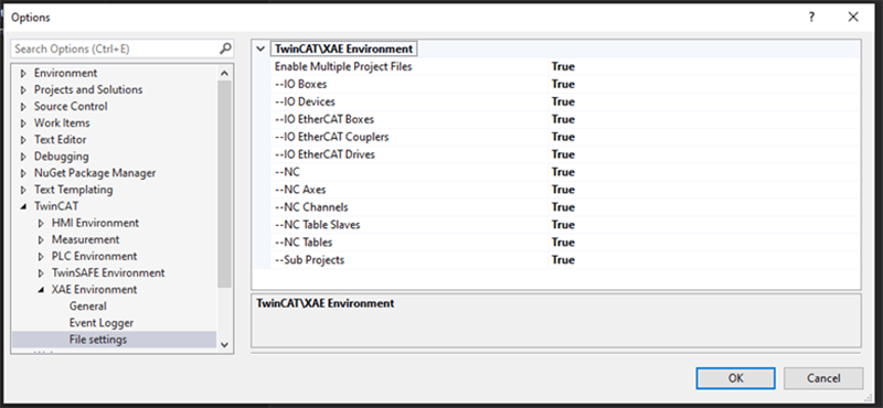 Setting up TwinCAT projects for version control