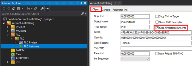 Setting up TwinCAT projects for version control