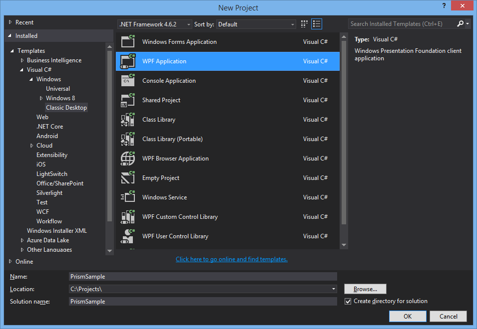 New Prism WPF Application Solution New Prism WPF Application Solution