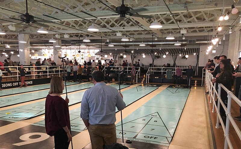 Shuffleboard Courts at The Royal Palms Shuffleboard Club in Chicago.