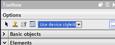 Selecting device style