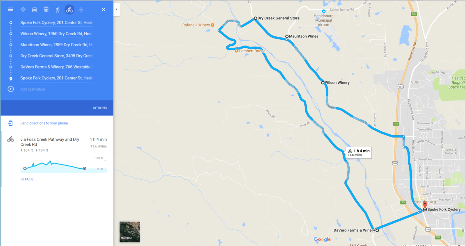 11.6 mile bike route