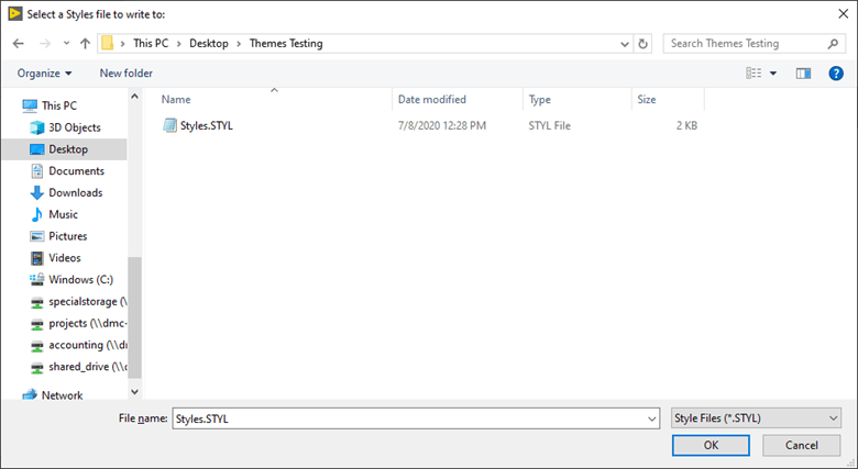 Selecting Style File for LabVIEW UI